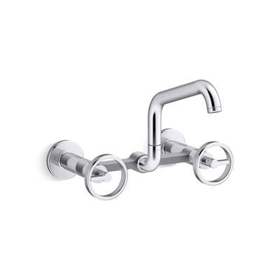 BilletE Two-hole wall-mount bridge kitchen sink faucet