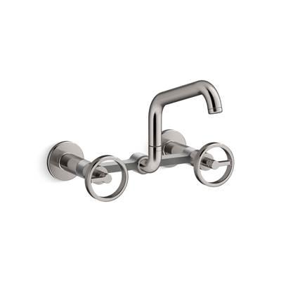 BilletE Two-hole wall-mount bridge kitchen sink faucet