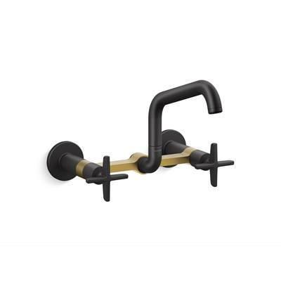 BilletE Two-hole wall-mount bridge kitchen sink faucet