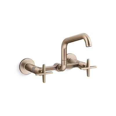 BilletE Two-hole wall-mount bridge kitchen sink faucet