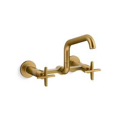 BilletE Two-hole wall-mount bridge kitchen sink faucet