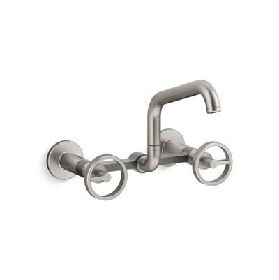BilletE Two-hole wall-mount bridge kitchen sink faucet