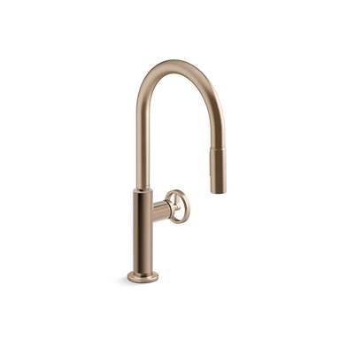 BilletE Pull-down kitchen sink faucet with two-function sprayhead