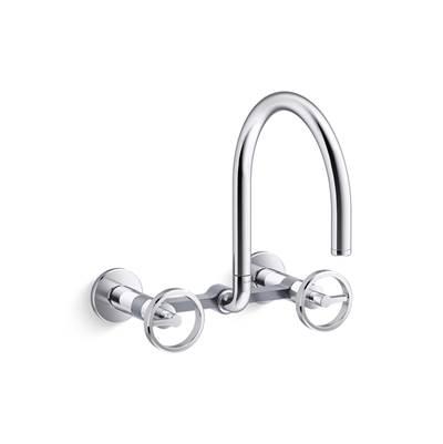 BilletE Two-hole wall-mount bridge kitchen sink faucet