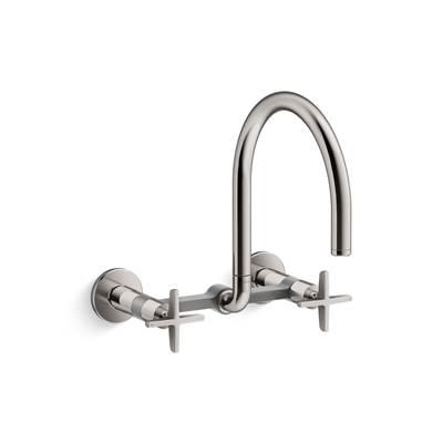 BilletE Two-hole wall-mount bridge kitchen sink faucet