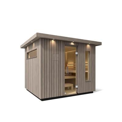 Six-person Outdoor Sauna - Weathered Grey Spruce