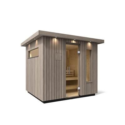 Five-person Outdoor Sauna - Weathered Grey Spruce