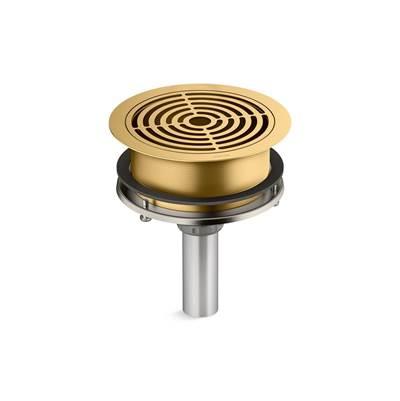 Aquifer 4-in-1 Grated Drain Vibrant Brushed Moderne Brass by Kohler