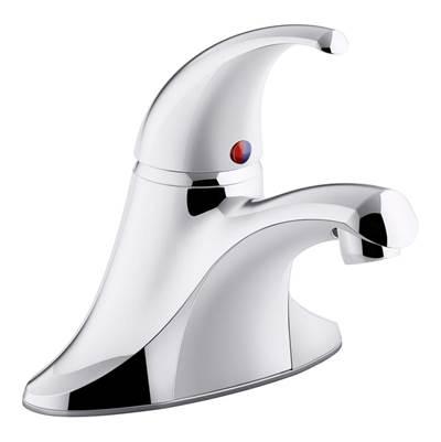 Coralais single-handle centerset bathroom sink faucet with metal pop-up drain and lift rod, project pack