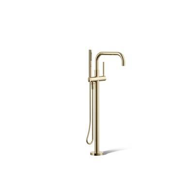 Kohler Purist Floor-mount Bath Filler Trim with Handshower - Vibrant French Gold by Kohler
