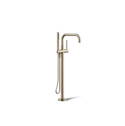 Kohler Purist Floor-mount Bath Filler Trim with Handshower - Vibrant Brushed Bronze by Kohler