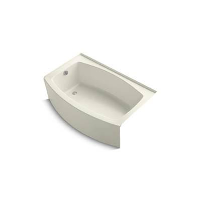 Expanse 60'' x 32'' curved alcove bath with integral flange and left-hand drain - Biscuit by Kohler