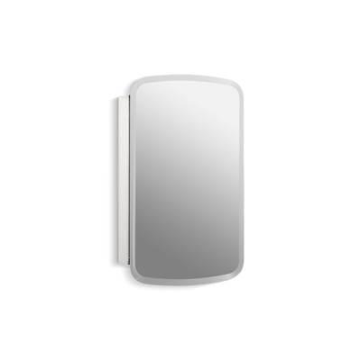 Bancroft 20'' W x 31'' H aluminum single-door medicine cabinet with mirrored door, beveled edges
