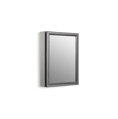 20'' W x 26'' H aluminum single-door medicine cabinet with decorative silver framed mirrored door by Kohler