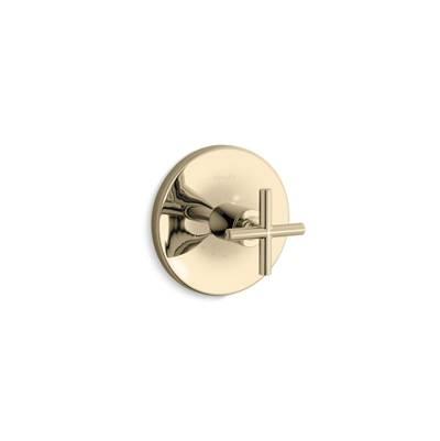 Kohler Purist Mastershower Temperature Control Valve Trim with Cross Handle - Vibrant French Gold by Kohler
