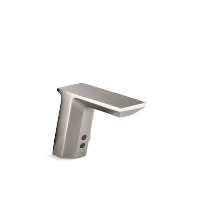 Geometric Touchless single-hole lavatory faucet with InsightE sensor technology, HES-powered, 0.5 gpm - Vibrant Stainless