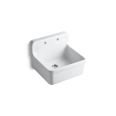 GilfordE 24'' top-/wall-mount single-bowl farmhouse kitchen sink - White