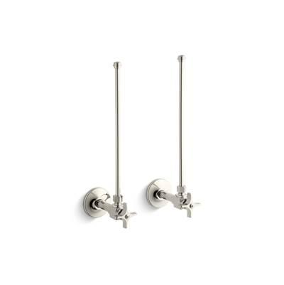 Kohler Pair 3/8'' NPT Angle Supplies with Stop, Cross Handle and Annealed Vertical Tube - Vibrant... by Kohler