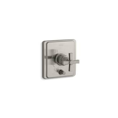 Kohler Pinstripe Rite-temp Valve Trim with Push-button Diverter and Cross Handle - Vibrant... by Kohler