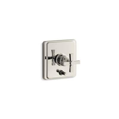 Kohler Pinstripe Rite-temp Valve Trim with Push-button Diverter and Cross Handle - Vibrant... by Kohler