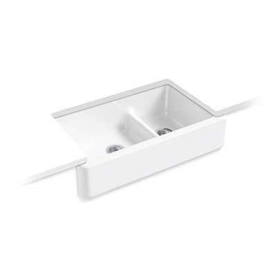 Whitehaven Smart Divide 35-3/4'' undermount double-bowl farmhouse kitchen sink