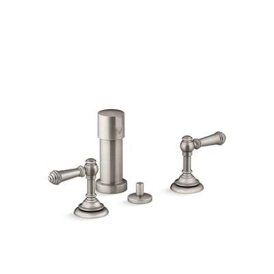 Artifacts Widespread bidet faucet with lever handles by Kohler
