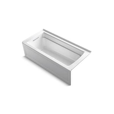 Kohler Archer 66'' x 32'' alcove Heated BubbleMassageE air bath with Bask heated surface, left drain - White