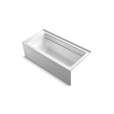 Kohler Archer 66'' x 32'' alcove Heated BubbleMassageE air bath with Bask heated surface, right drain - White
