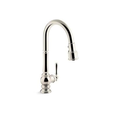 Artifacts Pull-down kitchen sink faucet with three-function sprayhead by Kohler