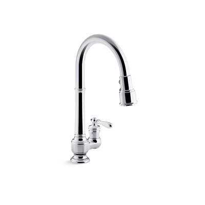Artifacts Pull-down kitchen sink faucet with three-function sprayhead by Kohler