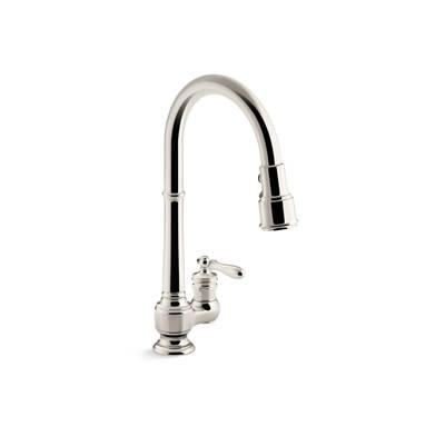 Artifacts Pull-down kitchen sink faucet with three-function sprayhead by Kohler
