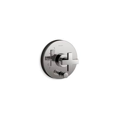 Composed Rite-Temp valve trim with push-button diverter and cross handle by Kohler