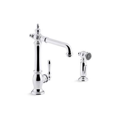 Artifacts Single-handle kitchen sink faucet with side sprayer