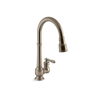 Artifacts Pull-down kitchen sink faucet with three-function sprayhead by Kohler