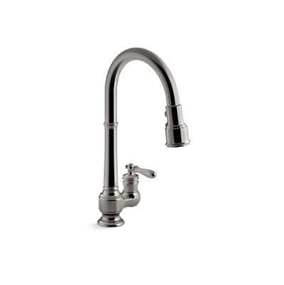 Artifacts Pull-down kitchen sink faucet with three-function sprayhead by Kohler