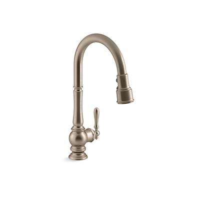 Artifacts Pull-down kitchen sink faucet with three-function sprayhead by Kohler