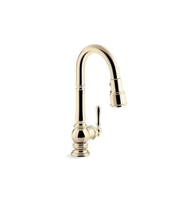 Artifacts Pull-down kitchen sink faucet with three-function sprayhead by Kohler