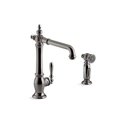 Artifacts Single-handle kitchen sink faucet with side sprayer by Kohler