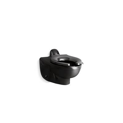 Kohler Kingston Ultra Wall-Mount Rear Spud Flushometer Bowl | 1.6 GPF - Black