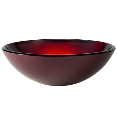 Round Red Glass Vessel Bathroom Sink, 16 1/2 inch by Kraus