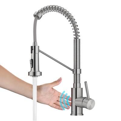 BoldenE Touchless Sensor Commercial Style 2-Function Single Handle Pull-Down Kitchen Faucet in Spot-Free Stainless Steel by Kraus