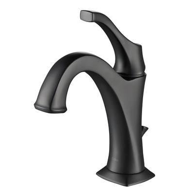 ArloE Matte Black Single Handle Basin Bathroom Faucet with Lift Rod Drain and Deck Plate