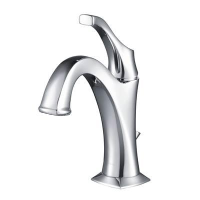 ArloE Chrome Single Handle Basin Bathroom Faucet with Lift Rod Drain and Deck Plate by Kraus