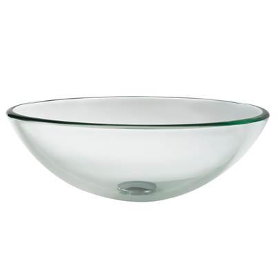 Round Clear Glass Vessel Bathroom Sink, 16 1/2 inch by Kraus