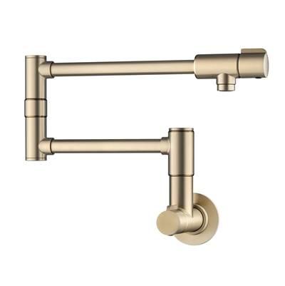 Bolden Wall Mount Pot Filler Kitchen Faucet with Retractable Arm in Spot-Free Antique Champagne Bronze by Kraus