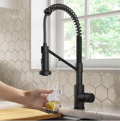 BoldenE 2-in-1 Commercial Style Pull-Down Single Handle Water Filter Kitchen Faucet for Reverse Osmosis or Water Filtration System in Matte Black by Kraus
