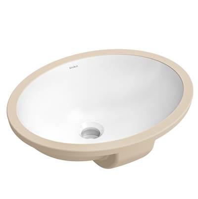 ElavoE 16.75 in. Oval Porcelain Ceramic Undermount Bathroom Sink in White with Overflow Drain