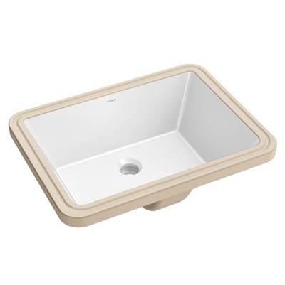 ElavoE 20.25 in. Rectangular Porcelain Ceramic Undermount Bathroom Sink in White with Overflow Drain by Kraus