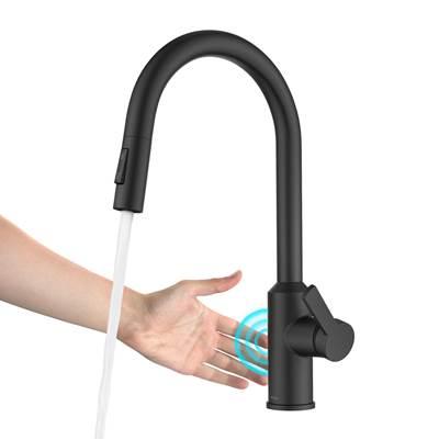 OlettoE Touchless Sensor Pull-Down Single Handle Kitchen Faucet in Matte Black by Kraus
