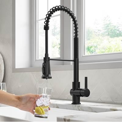 BrittE 2-in-1 Commercial Style Pull-Down Single Handle Water Filter Kitchen Faucet for Reverse Osmosis or Water Filtration System in Matte Black